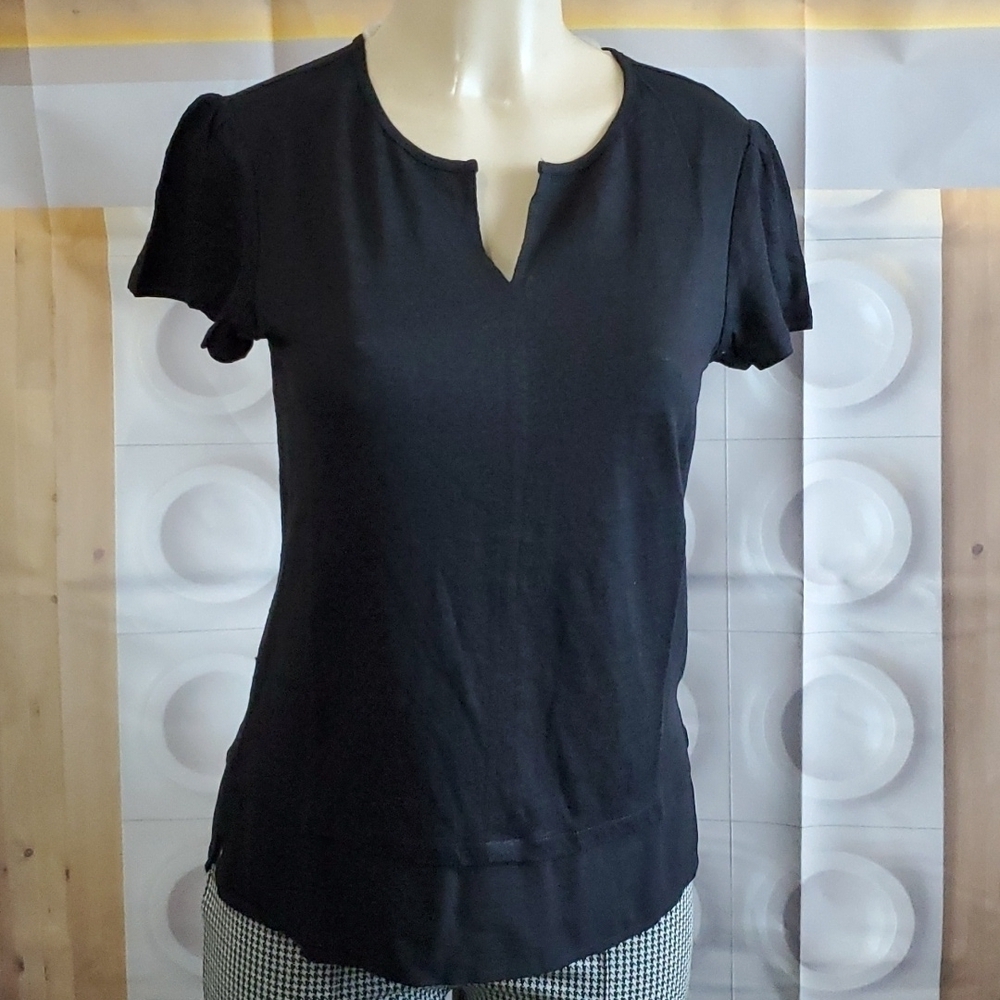 Sanctuary Uptown Black Short Sleeve Tee Size XS